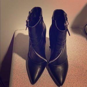 Black pleather boots